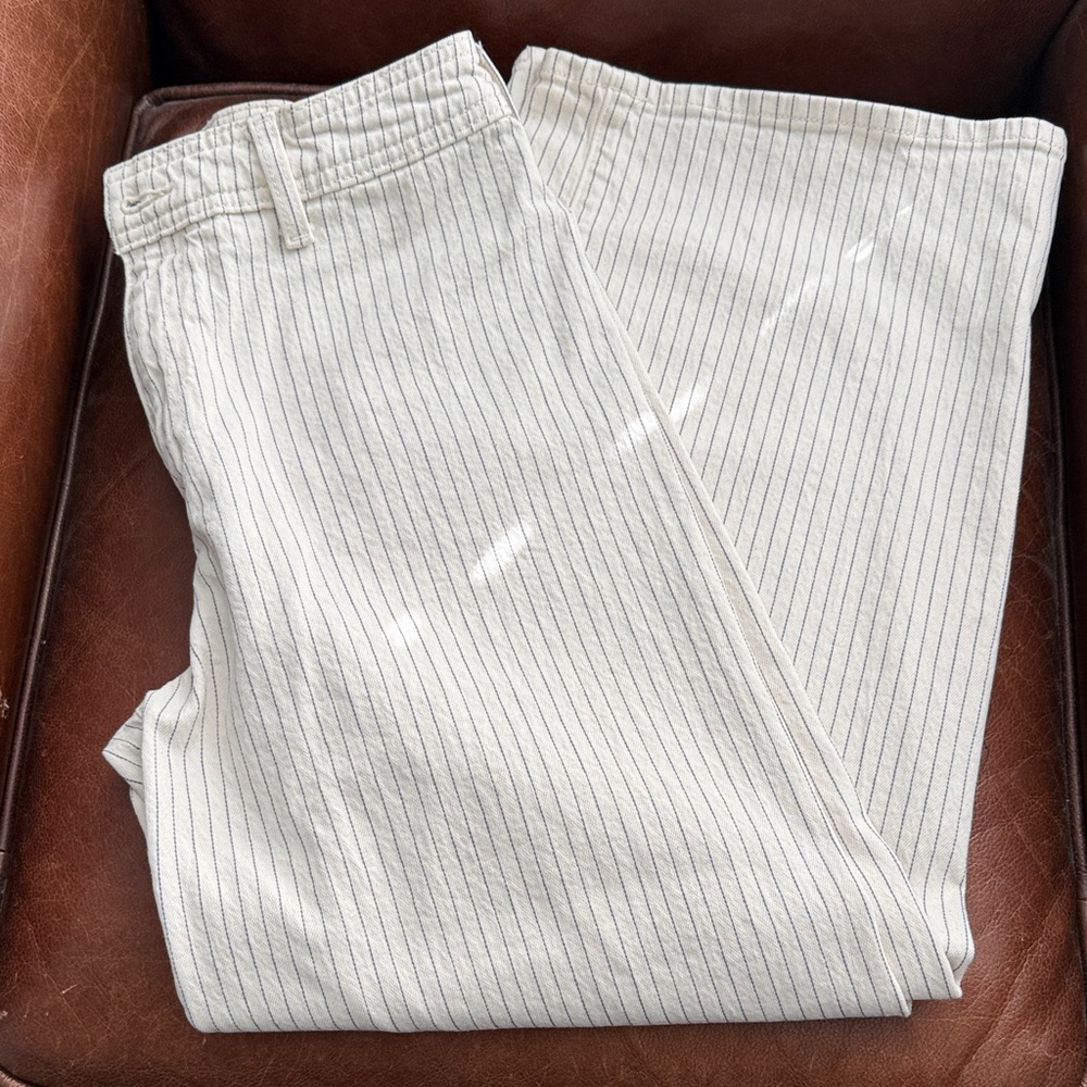 Universal Thread Cream Striped Sailor Wide Leg Jeans